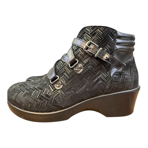 Alegria Indi Black Leather Bootie Women size 40 US 10 - Picture 2 of 7